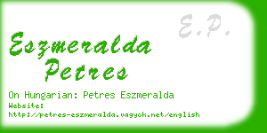 eszmeralda petres business card
